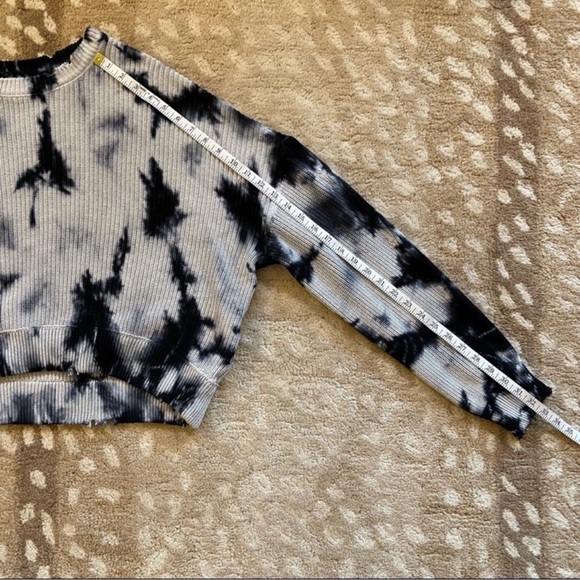 Pistola Eva Tie-Dye Oversized Cropped Slouch Sweater In Black Storm Size Medium - Picture 5 of 8